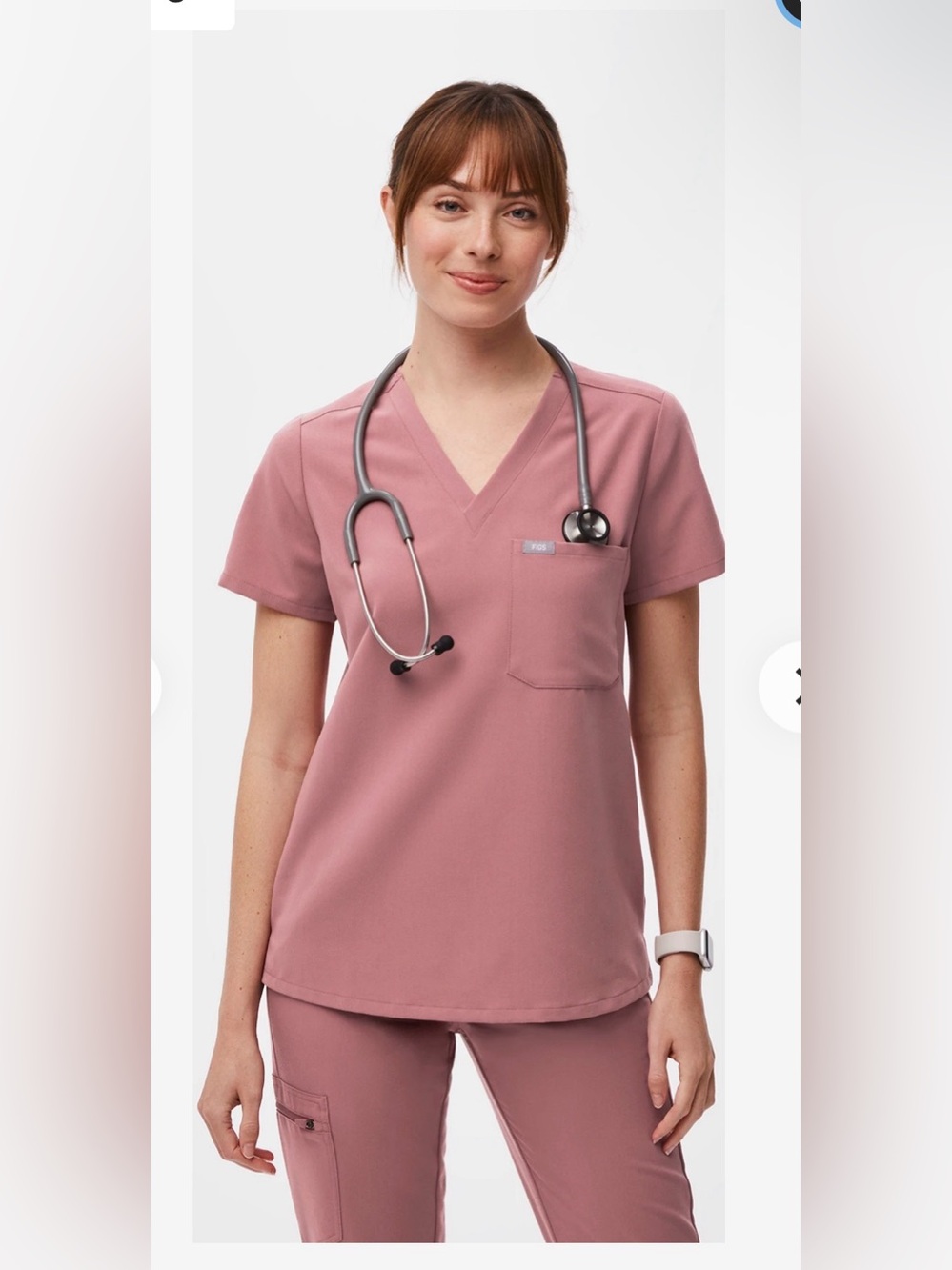 FIGS Catarina Mauve Scrub Top Po 2652 size XS